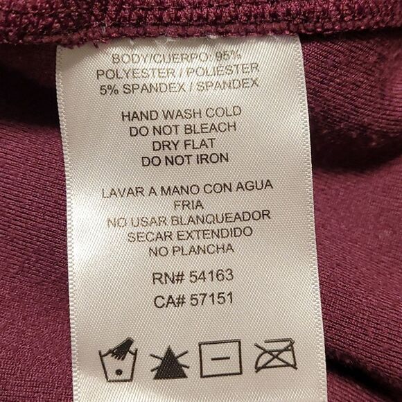 Calvin Klein Pullover Top Women's Fleece Mock Zip Neck‎ Merlot Purple - Picture 7 of 7